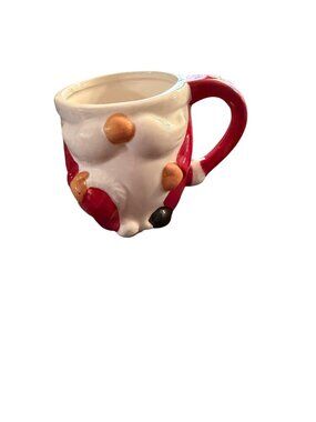 Santa Claus-Themed Ceramic Mug Red & White Holiday Coffee Cup 12 Oz